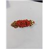 Image 2 : ANTIQUE EARLY 1900 CARVED PINK CELLULOID BROOCH