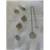 Image 1 : 6 STERLING SILVER 925 PENDANTS AND 16" STERLING CHAIN