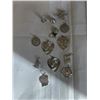 Image 2 : 12 STERLING SILVER 925 PENDANTS AND 16" STERLING CHAIN