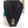 Image 2 : TARAXCA STAINLESS STEEL PENDANT W/ 925 STERLING SILVER SNAKE SKIN CHAIN NECKLACE