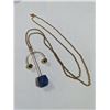 Image 1 : EXTRA LENGTH GOLD TONE W/ GREEN JADE PENDANT NECKLACE