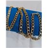 Image 2 : LONG GOLD FILLED PLATED LINKS CHAIN NECKLACE, UNMARKED, NO CLASP 28" LENGTH