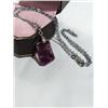 Image 1 : WHITE GOLD PLATED CHAIN W/ REVERSED CARVED DRAGON PENDANT NECKLACE, MARKED 18K GP