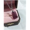 Image 2 : WHITE GOLD PLATED CHAIN W/ REVERSED CARVED DRAGON PENDANT NECKLACE, MARKED 18K GP