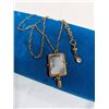 Image 3 : VINTAGE GOLD TONE W/ LACE AGATE STONE PENDANT AND CHAIN NECKLACE