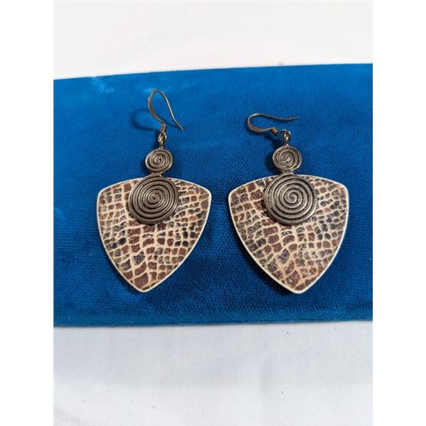 PAIR OF SILVER FENDER GUITAR PICK EARRINGS