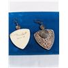 Image 2 : PAIR OF SILVER FENDER GUITAR PICK EARRINGS