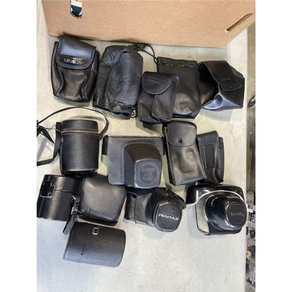 ASSORTED VINTAGE CAMERA LENSE AND BODY COVERS