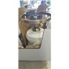Image 2 : 2 VINTAGE COLONIAL STYLE MILK GLASS ELECTRIFIED LAMPS