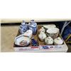 Image 1 : 2 TRAYS OF ASSORTED EASTERN PORCELAIN SERVING ITEMS AND LIDDED JARS ETC
