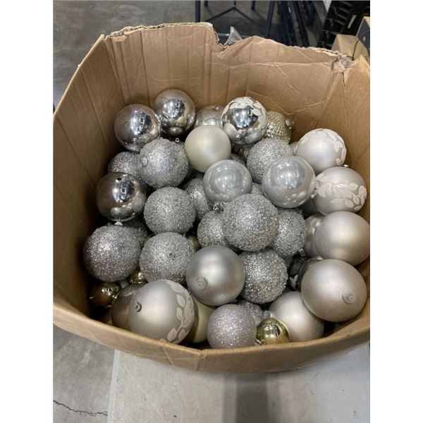 LARGE BOX OF CHRISTMAS ORNAMENTS