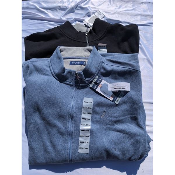 LOT OF 2 NEW MEN'S ZIP UP SWEATERS SIZE XXXL