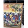 Image 7 : VINTAGE FRAMED PAINTING ON CANVAS, AND NEW YORK CENTRAL CANVAS