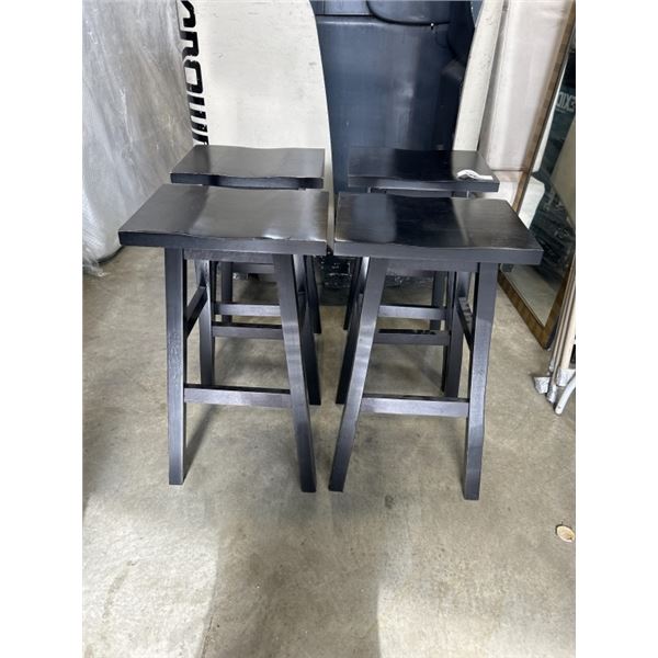 SET OF 4 WOODEN BAR STOOLS