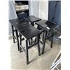 Image 3 : SET OF 4 WOODEN BAR STOOLS