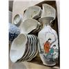 Image 4 : PORCELAIN BUDDHA FIGURE, LIDDED POT AND ASSORTED PORCELAIN SERVING ITEMS