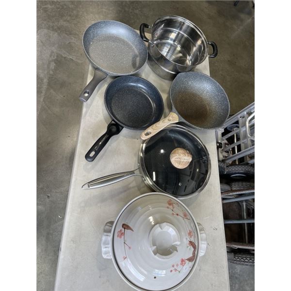 ASSORTED COOK WARE AND BAKING DISH WITH LID
