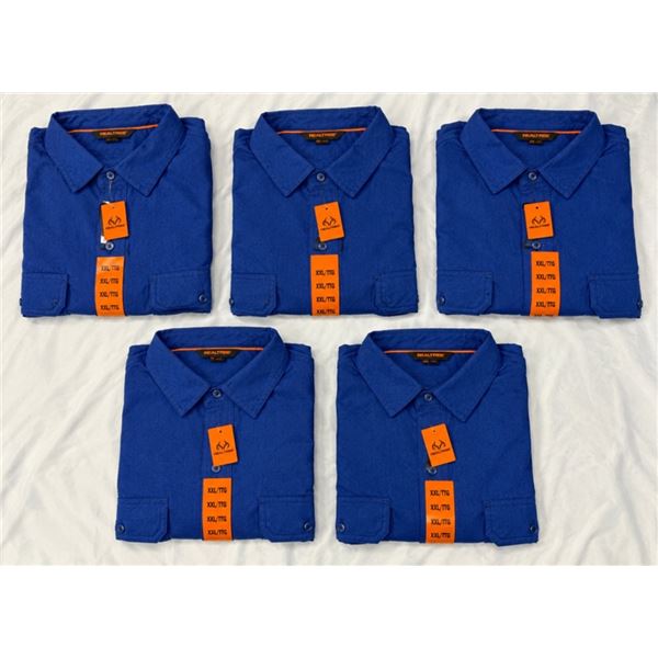 LOT OF 5 NEW MEN'S REALTREE COLLARED SHIRTS SIZE XXL