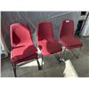 Image 1 : SET OF 3 FABRIC STACKING CHAIRS