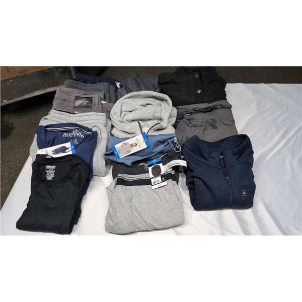 LOT OF NEW MEN'S CLOTHING SIZE LARGE APPROX 14 PCS