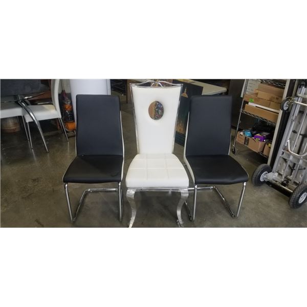 3 ULTRA MODERN SIDE CHAIRS
