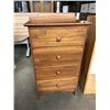 Image 4 : WALNUT SOLID WOOD 4 DRAWER SMALL DRESSER AND PINE SINGLE DOOR CABINET