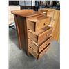 Image 5 : WALNUT SOLID WOOD 4 DRAWER SMALL DRESSER AND PINE SINGLE DOOR CABINET