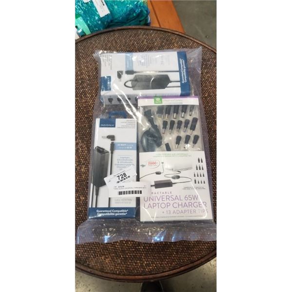 THREE BOXED UNIVERSAL CHARGERS WITH MULTITIPS
