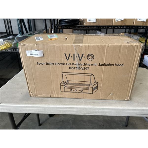 VIVO SEVEN ROLLER ELECTRIC HOT DOG MACHINE WITH SANITATION HOOD