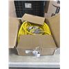 Image 1 : APPROX 75 FEET HEAVY DUTY LIGHTED YELLOW 3 OUTLET EXTENSION CORD. 12AWG/3C