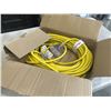 Image 2 : APPROX 75 FEET HEAVY DUTY LIGHTED YELLOW 3 OUTLET EXTENSION CORD. 12AWG/3C