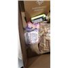 Image 3 : BOX OF AMAZON STOCK INCLUDING ZENO SHOWER CURTAINS, DISPOSABLE PONCHOS, WINE CORKS, SEA SHELL, PLAST