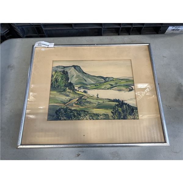 EARL 1930'S WATERCOLOR PAINTING SIGNED WITH ARTIST INFO ON BACK, APRAIED AT $100