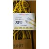 Image 2 : 75 FOOT HEAVY DUTY LIGHTED YELLOW  EXTENSION CORD. 16AWG/3C