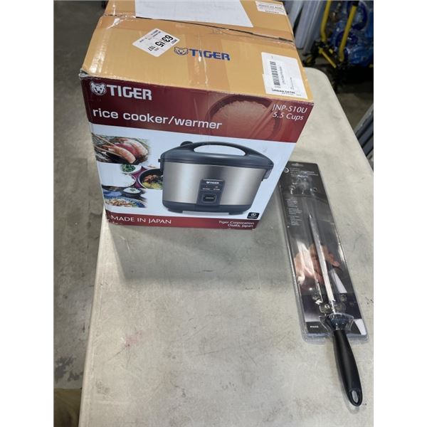 TIGER RICE COOKER/WARMER AND MERCER CULINARY 12" CERAMIC SHARPENER