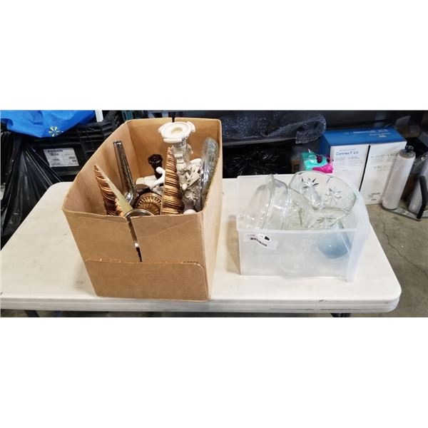 2 TRAYS OF HOME DECOR ITEMS