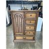 Image 1 : VINTAGE CEDAR LINED  OAK HIGHBOY DRESSER