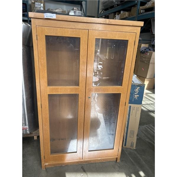 VINTAGE 2 DOOR DISPLAY CABINET 36 INCH WIDE 60 INCH TALL