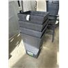 Image 1 : SET OF 4 VIGORO 22.5 INCH SYDNEY CHEVRON PLASTIC PLANTERS