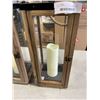 Image 2 : 2 NEW CANVAS LIGHT UP LANTERNS, WARM LED LIGHT, 20 INCH TALL