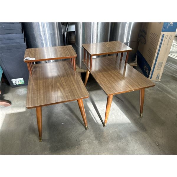 PAIR OF MCM STEP ENDTABLES