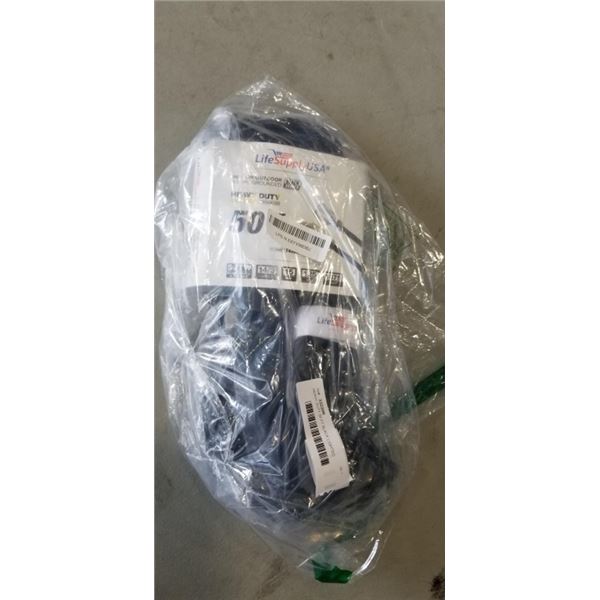 HEAVY DUTY 50 FT BLACK LIGHTED EXTENSION CORD. 14AWG/3C