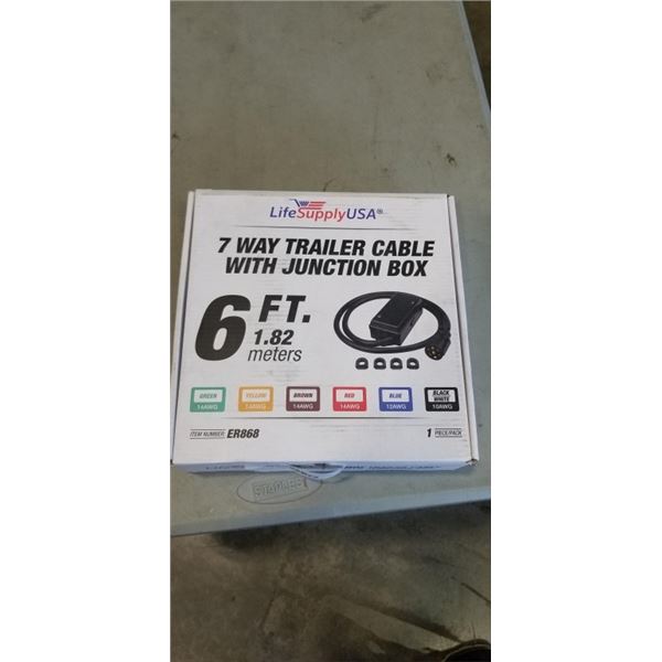 7 WAY TRAILER 6 FT CABLE WITH JUNCTION BOX