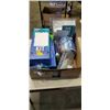Image 1 : TRAY OF BETTER BOAT ITEMS INCLUDING CLAMP ON SWIVEL BOAT SEAT, BILGE PUMP HOSE KIT, DOCK LINES, ANCH