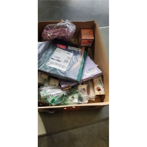 TRAY OF CROWN PERFUMES AND BLOOMORA BEAUTY PRODUCTS