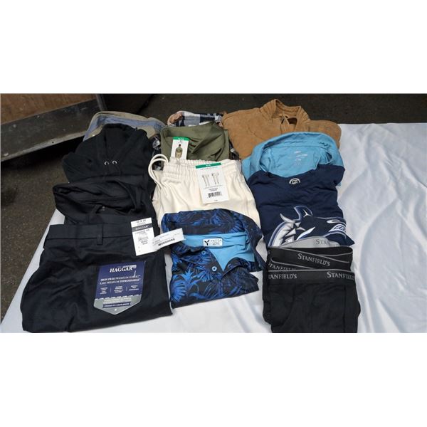 LOT OF MEN'S XL CLOTHING WITH TAGS SIZE XL APPROX 14 PCS