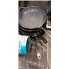 Image 2 : WIRE CAGE, DOCUMENT HOLDERS WITH FRYING PANS AND WOK