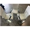 Image 5 : GLASS TOP ROUND DINING TABLE WITH 4 LEATHER CHAUIRS, IN GOOD CONDITION