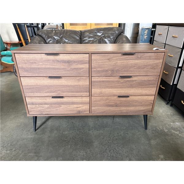 MODERN 6 DRAWER DRESSER, DAKR FINISH