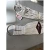 Image 2 : TWO 34" 15 STRAND RAYON/PONY N.P. RING & TONGUE BUCKLES